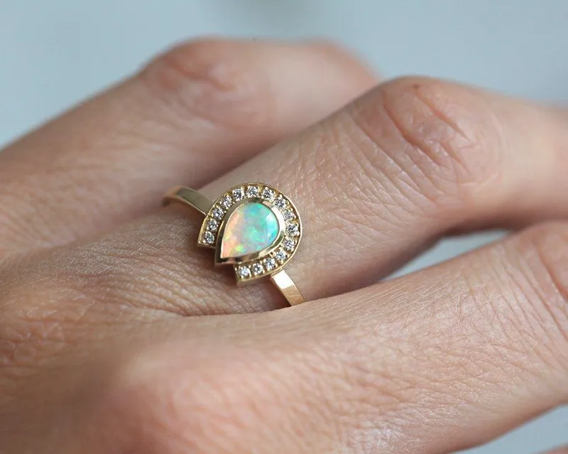 Heather Pear Opal Ring vy 2
