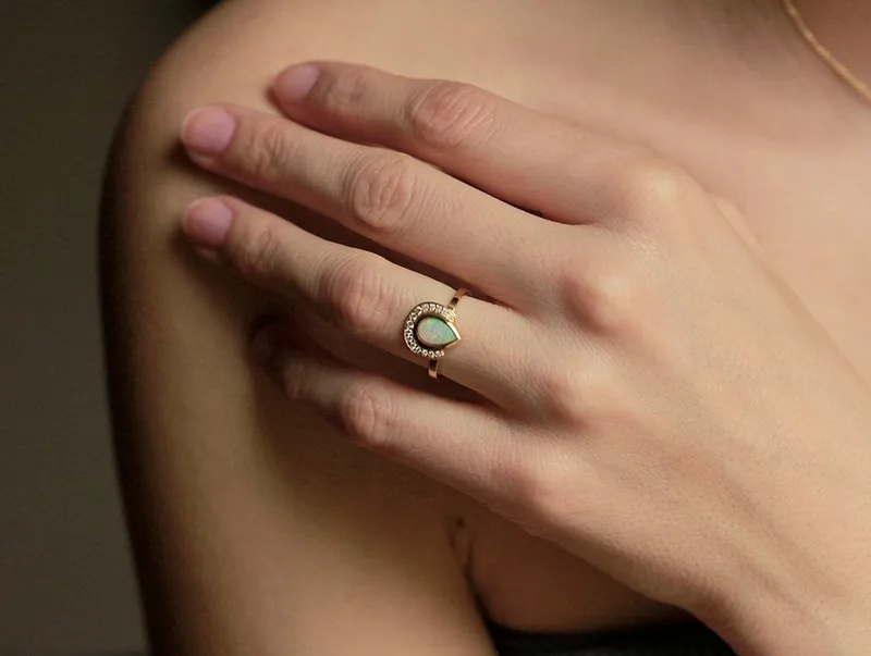 Heather Pear Opal Ring vy 4