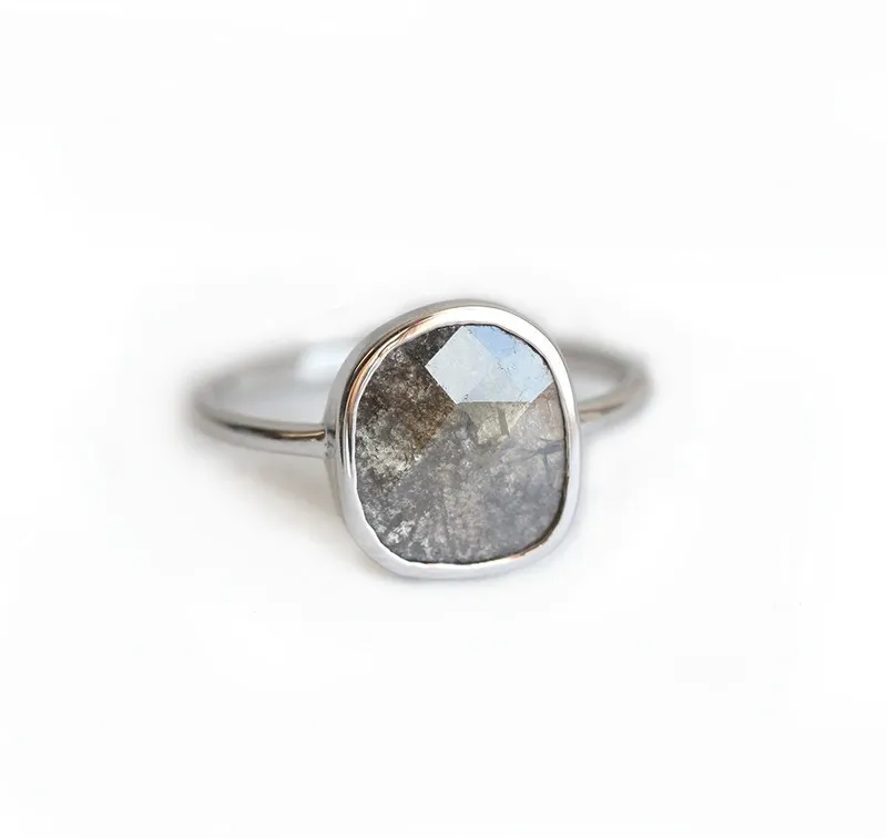 Heidi Salt & Pepper Diamond Slice Ring vy 2
