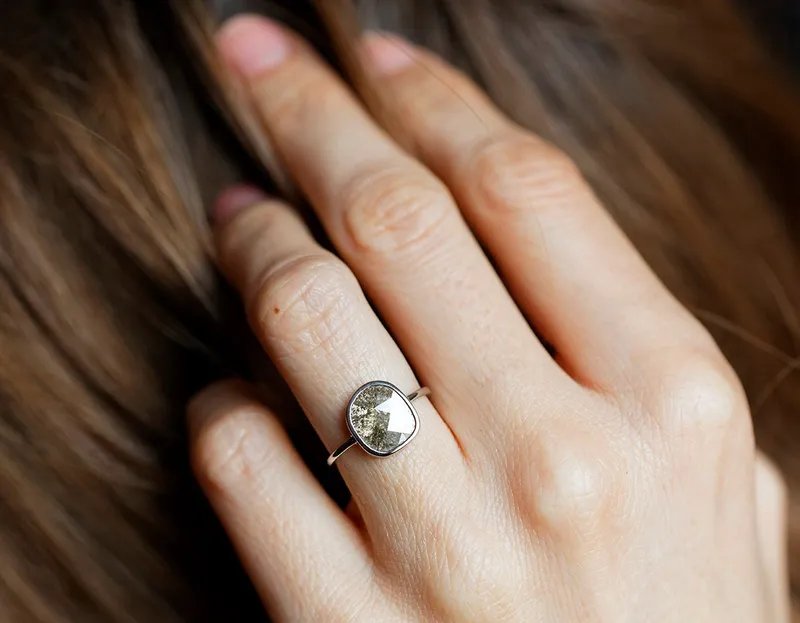 Heidi Salt & Pepper Diamond Slice Ring vy 3