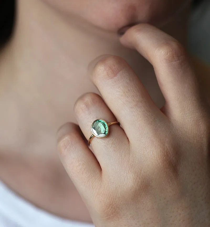 Heidi Salt & Pepper Diamond Slice Ring vy 5