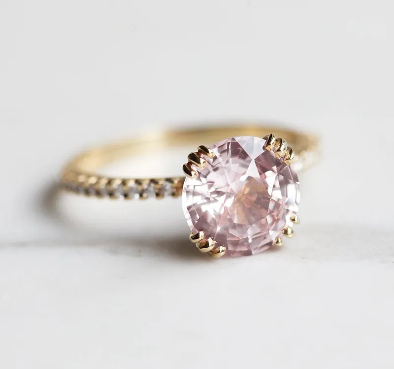 HERA PEACH SAPPHIRE DIAMOND RING vy 10