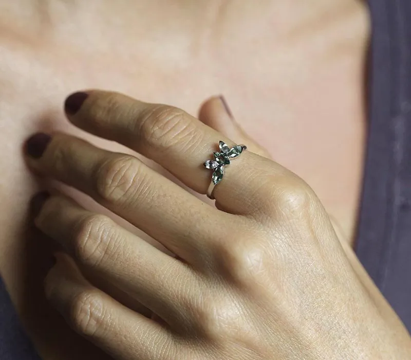 Hugo Marquise Sapphire Ring view 2