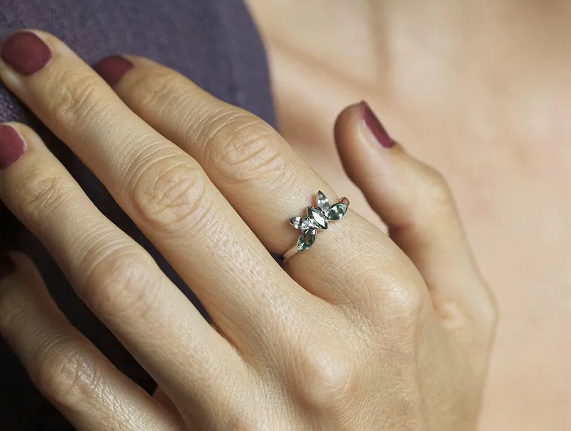 Hugo Marquise Sapphire Ring view 5