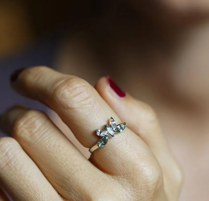 Hugo Marquise Sapphire Ring view 6