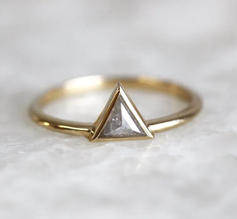 Imani Trillion Salt & Pepper Diamond Ring view 2