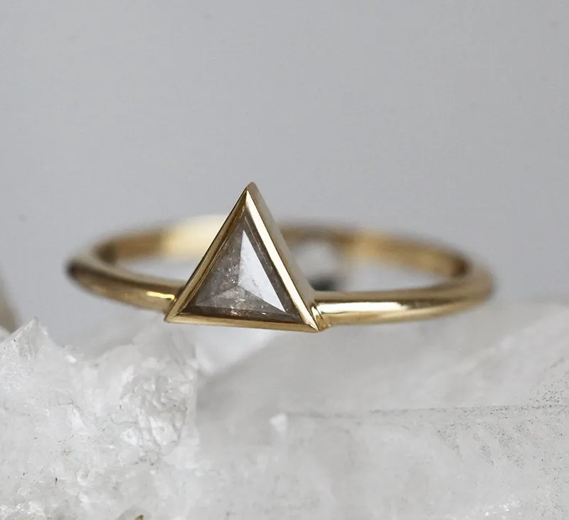 Imani Trillion Salt & Pepper Diamond Ring view 3