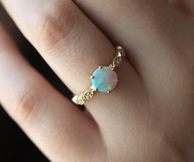 INDIA ROUND OPAL RING vy 3