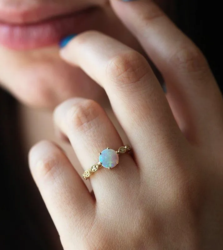 INDIA ROUND OPAL RING vy 4
