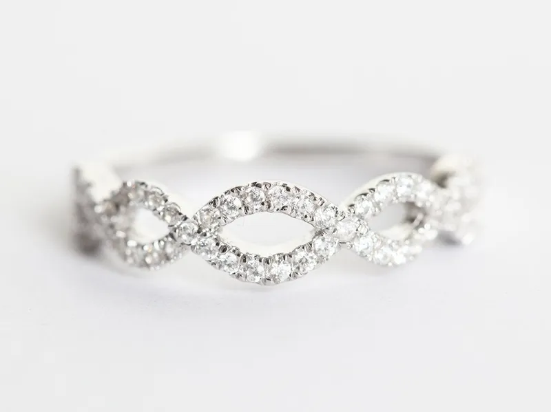 INFINITY DIAMOND RING, INFINITY WEDDING RING vy 3