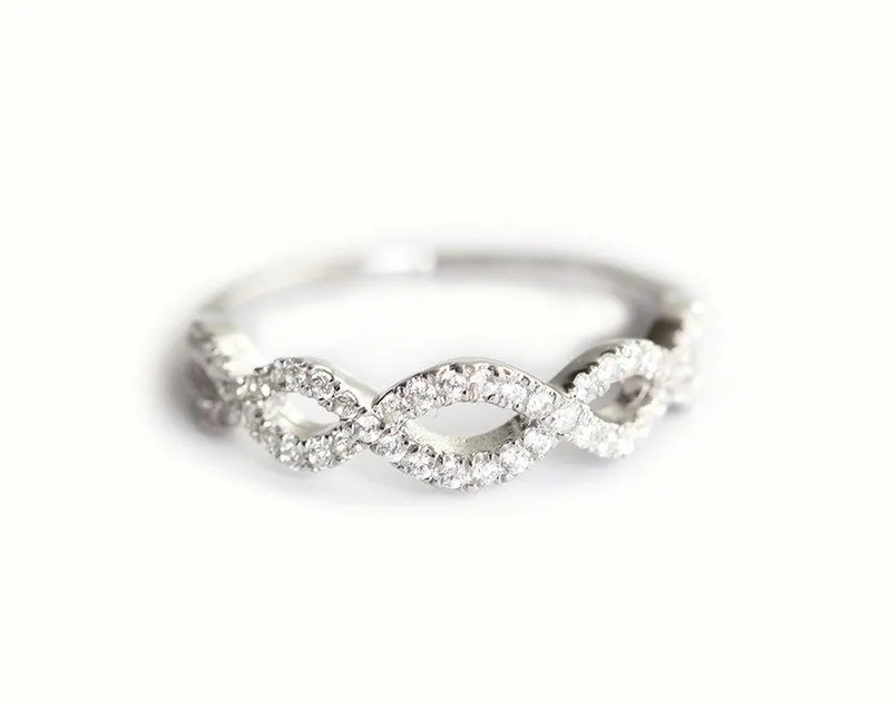 INFINITY DIAMOND RING, INFINITY WEDDING RING vy 5