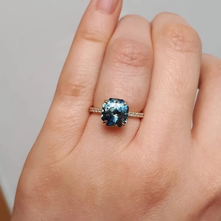 Issa Radiant Cut Sapphire Diamond Ring view 2