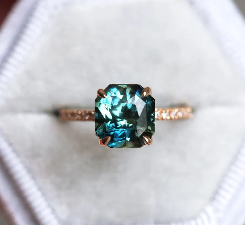 Issa Radiant Cut Sapphire Diamond Ring view 3