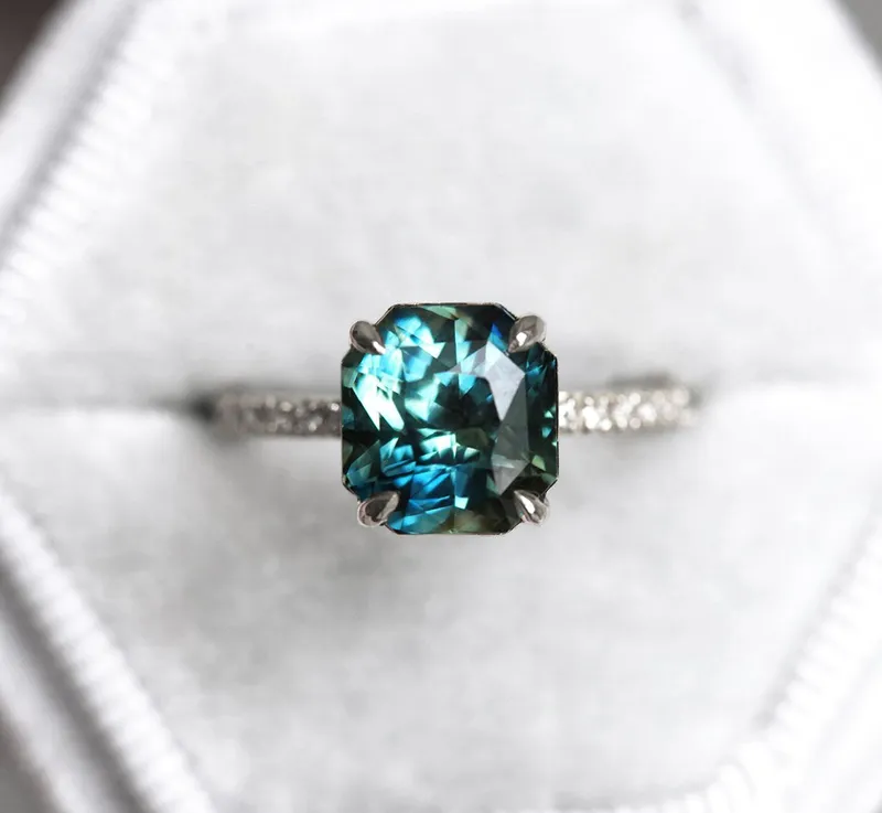 Issa Radiant Cut Sapphire Diamond Ring view 4