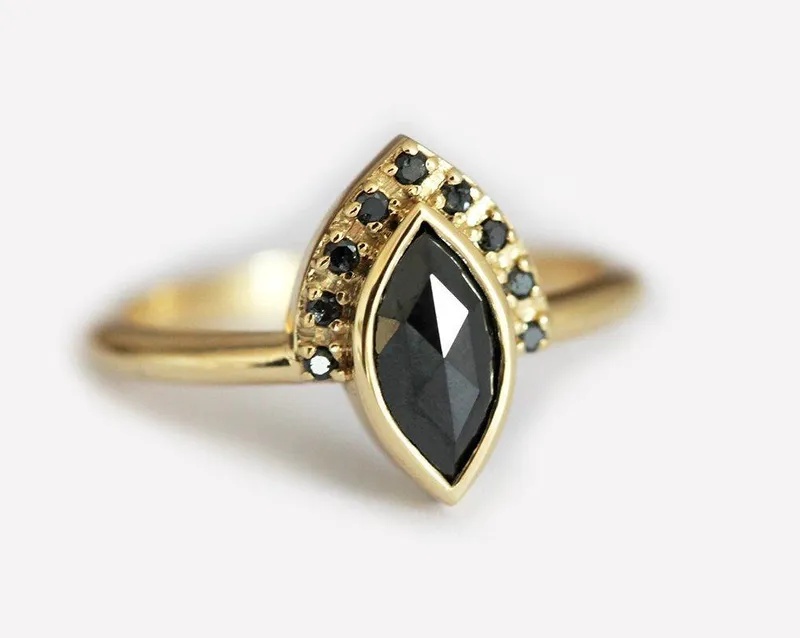 Ivona Black Diamond Ring Set vy 2