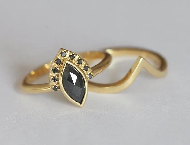 Ivona Black Diamond Ring Set vy 3