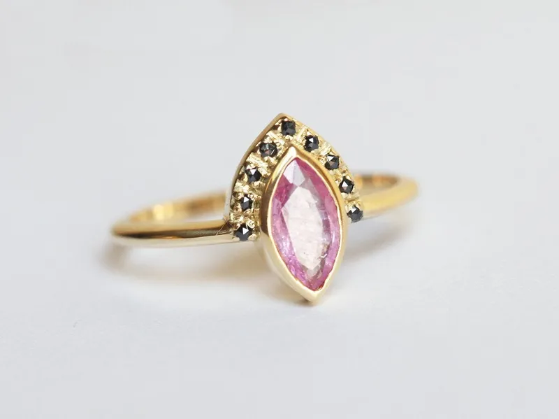 Ivona Pink Sapphire Diamond Ring vy 2