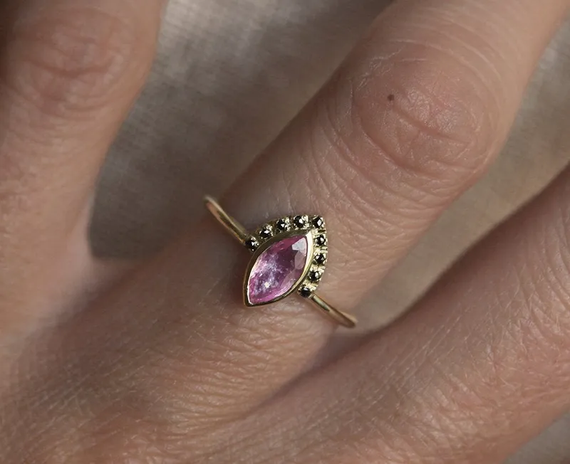 Ivona Pink Sapphire Diamond Ring vy 4