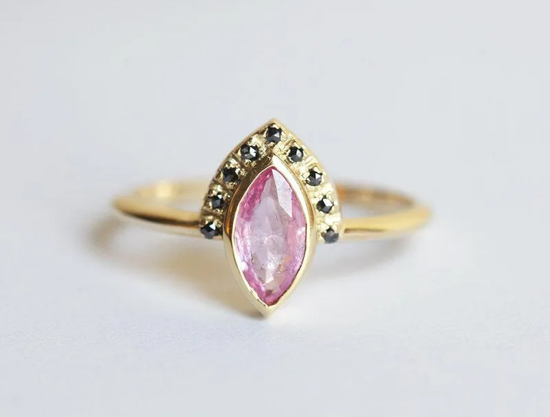 Ivona Pink Sapphire Diamond Ring vy 5
