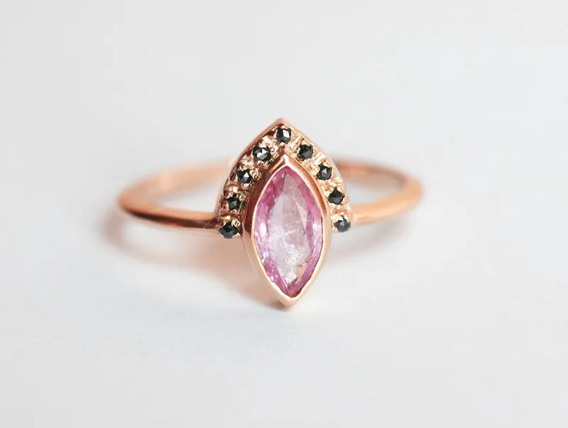 Ivona Pink Sapphire Diamond Ring vy 6