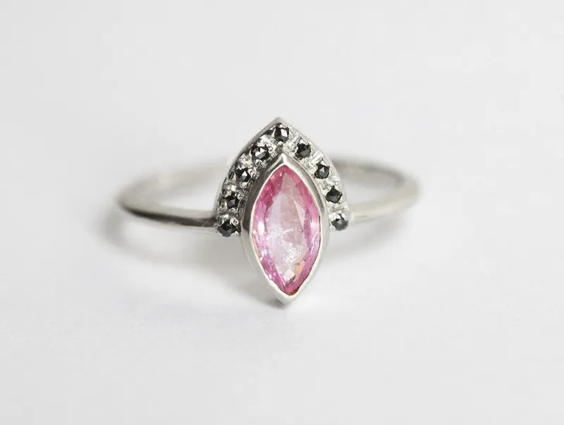 Ivona Pink Sapphire Diamond Ring vy 7