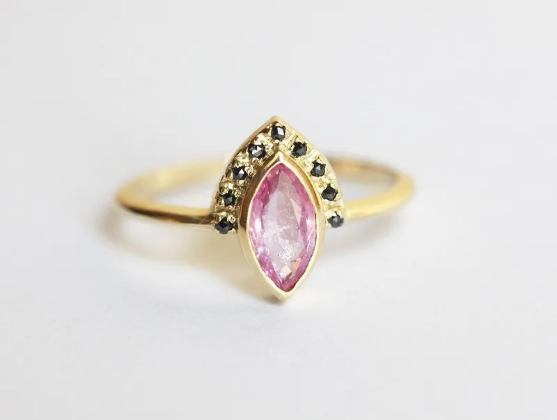 Ivona Pink Sapphire Diamond Ring pink sapphire engagement ring