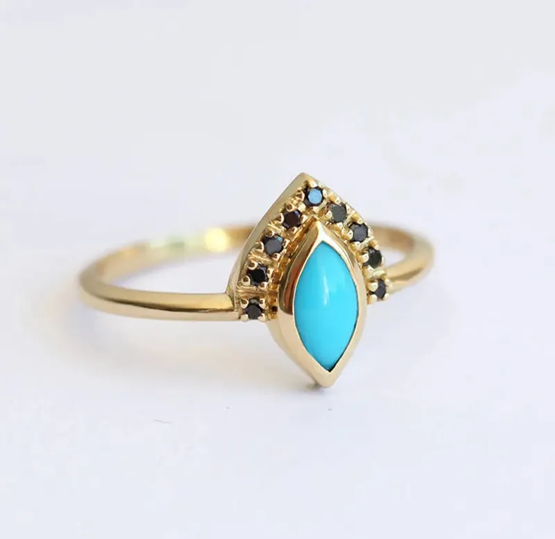 Ivona Turquoise Engagement Ring view 2