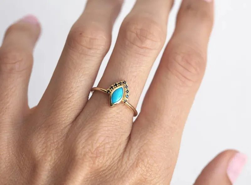Ivona Turquoise Engagement Ring view 3