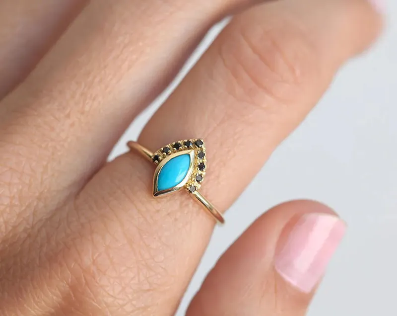 Ivona Turquoise Engagement Ring view 4