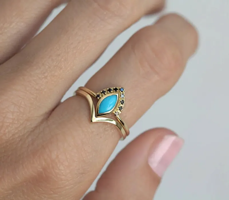 Ivona Turquoise Engagement Ring view 5