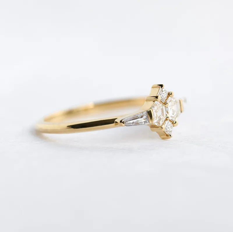 IVY ART DECO DIAMOND CLUSTER RING view 3