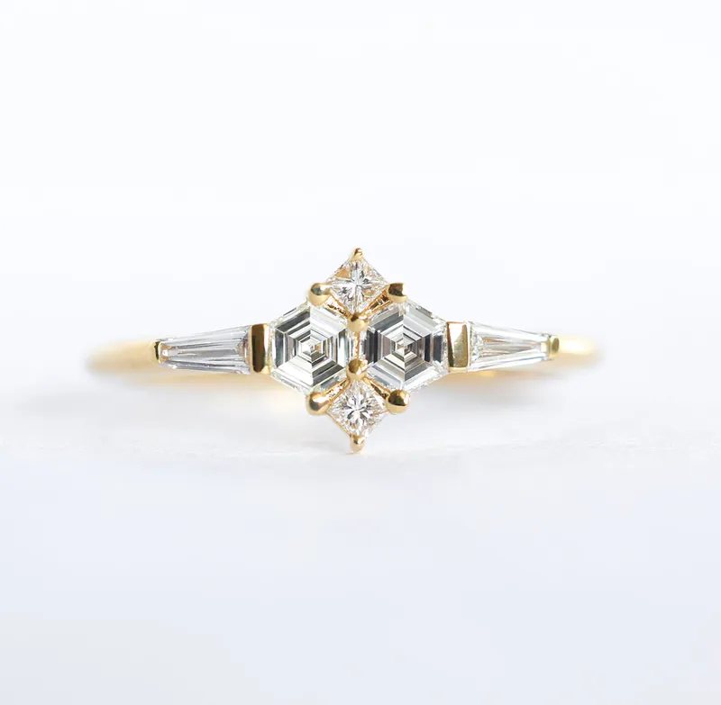IVY ART DECO DIAMOND CLUSTER RING view 4