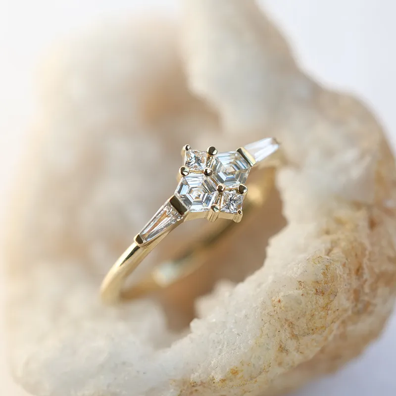 IVY ART DECO DIAMOND CLUSTER RING view 5