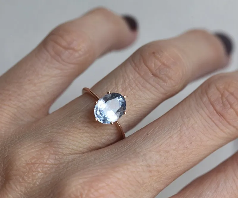 Jackie Lavender Sapphire Solitaire Ring view 2