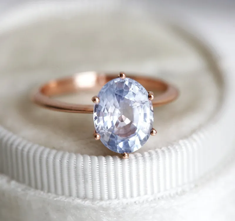 Jackie Lavender Sapphire Solitaire Ring view 3