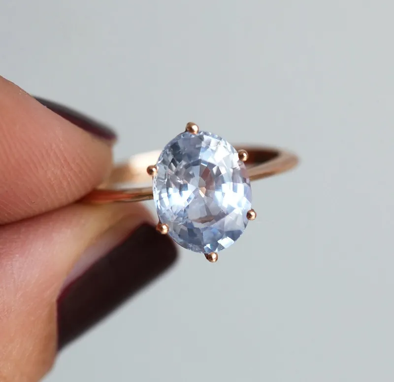Jackie Lavender Sapphire Solitaire Ring view 4