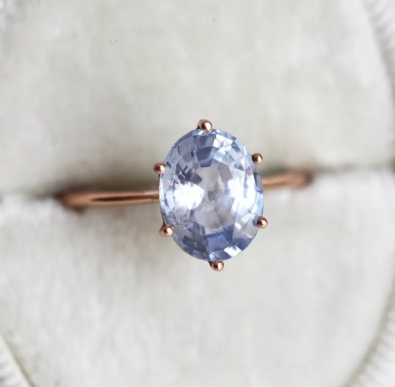 Jackie Lavender Sapphire Solitaire Ring view 7