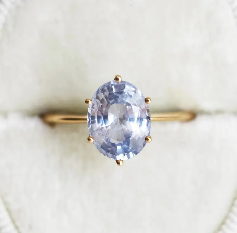 Jackie Lavender Sapphire Solitaire Ring view 8