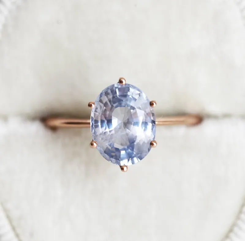 Jackie Lavender Sapphire Solitaire Ring sapphire oval cut engagement ring