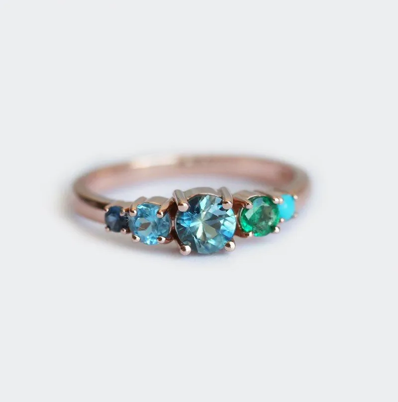 Jan Round Sapphire Cluster Ring view 3