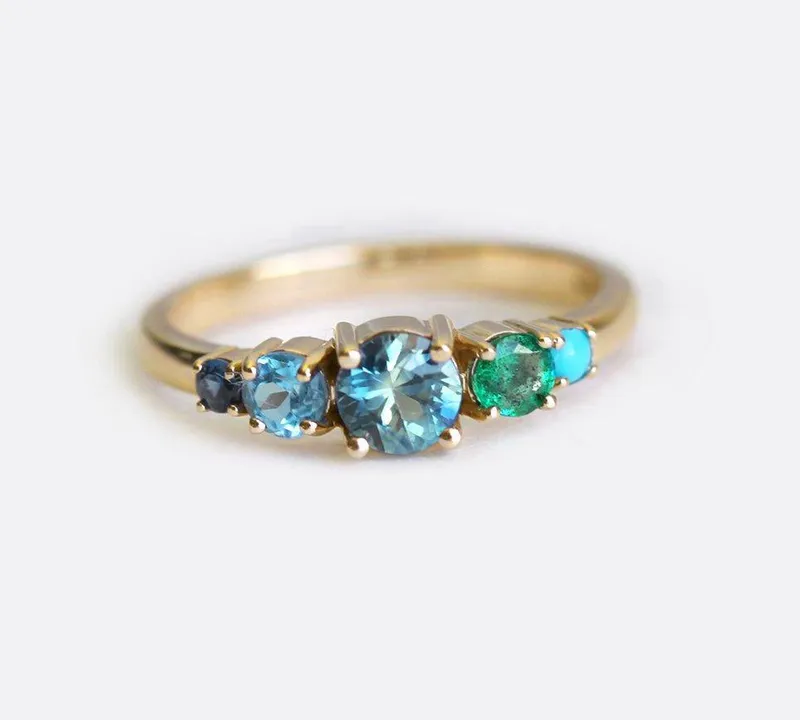 Jan Round Sapphire Cluster Ring view 6
