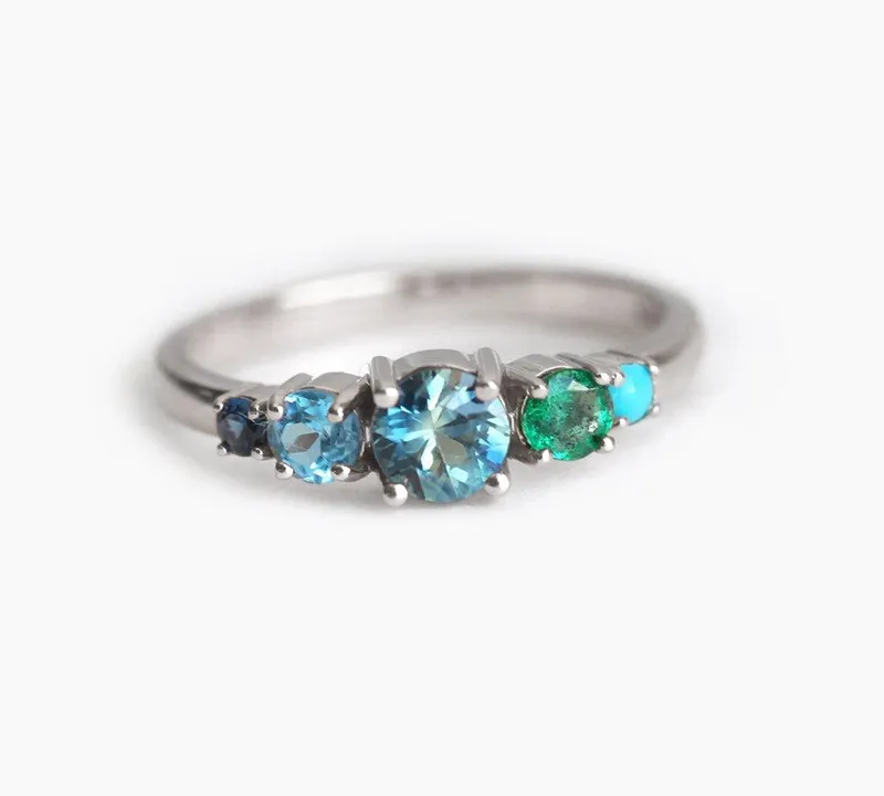 Jan Round Sapphire Cluster Ring view 7