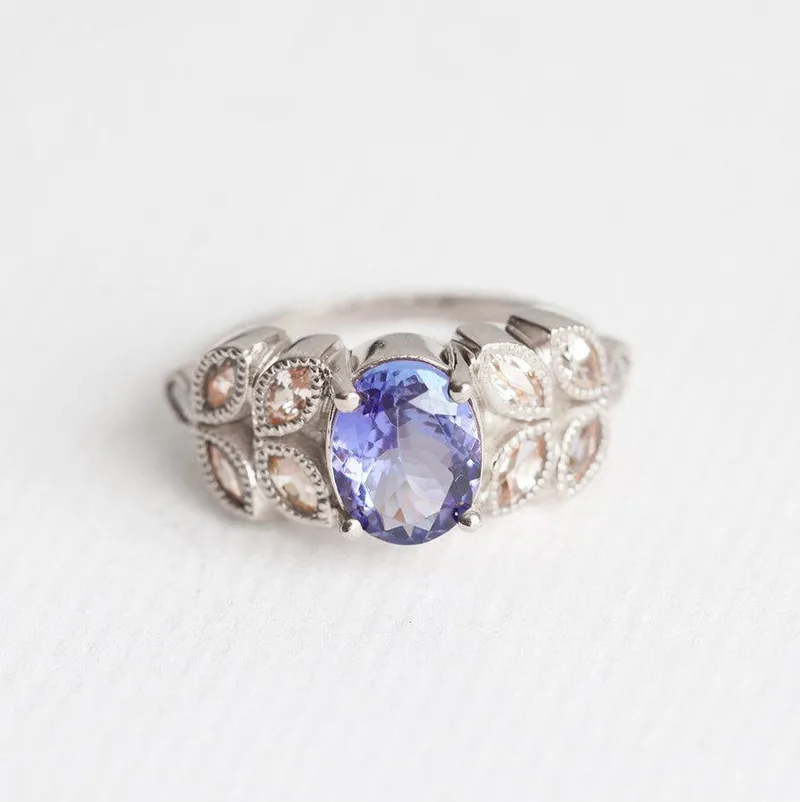 JANELLE OVAL TANZANITE RING view 7