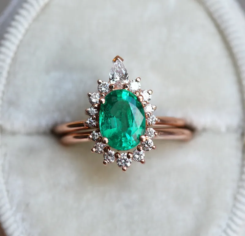 Janice Oval Emerald Ring view 9