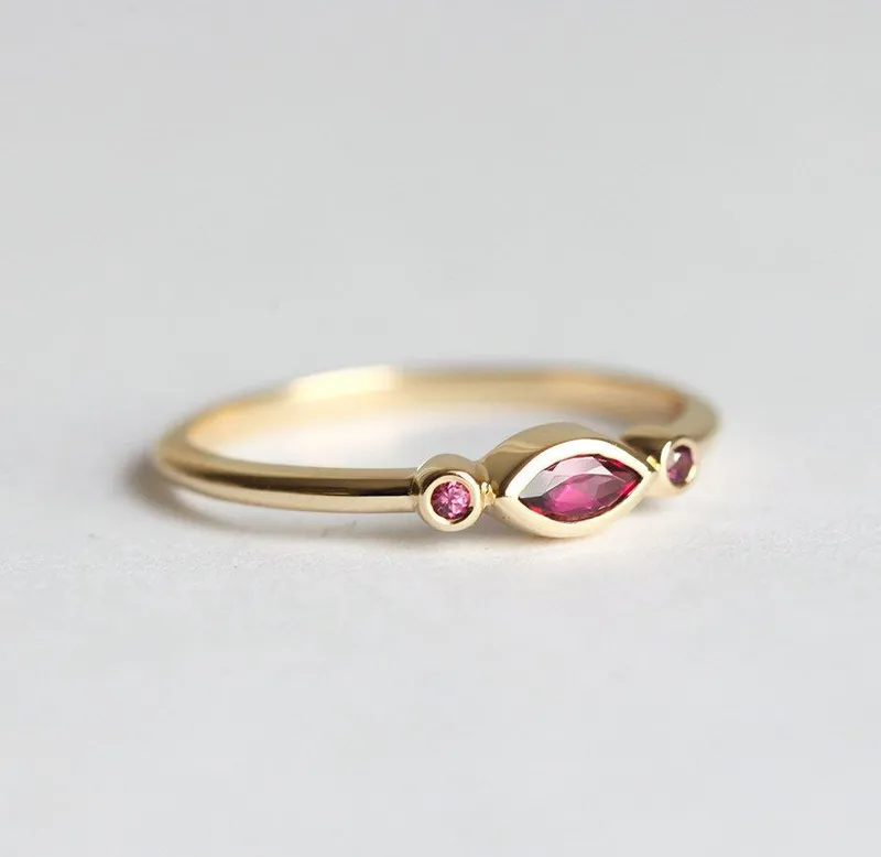 January Birthstone, 14K Gold Ring view 2