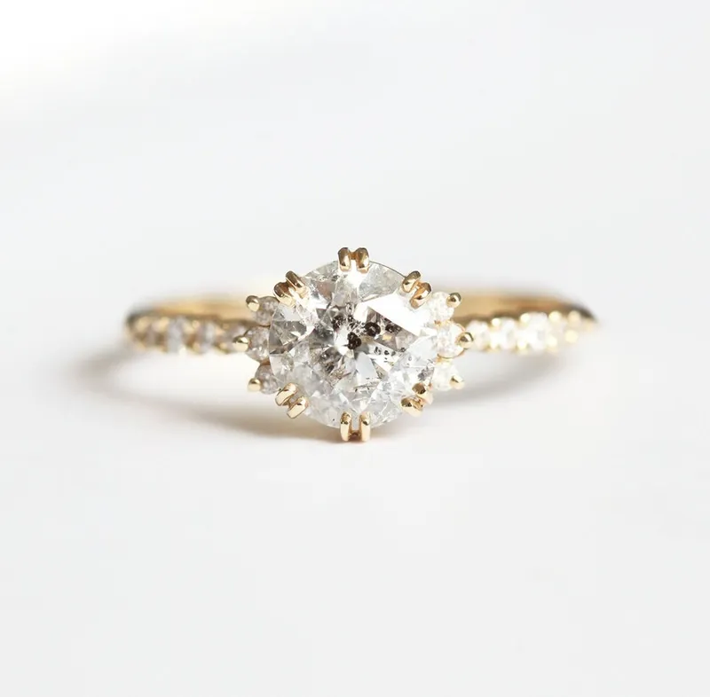 JASMINE ROUND DIAMOND CLUSTER RING round cut engagement ring