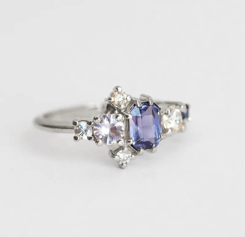 Jaylin Purple Sapphire Cluster Ring vy 14