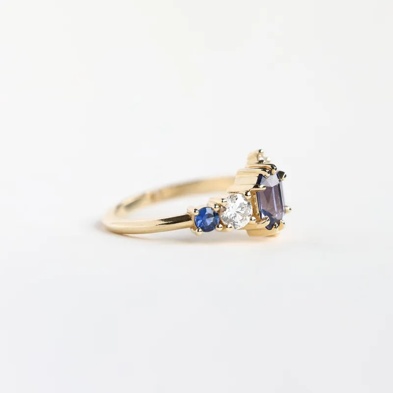 Jaylin Purple Sapphire Cluster Ring vy 2