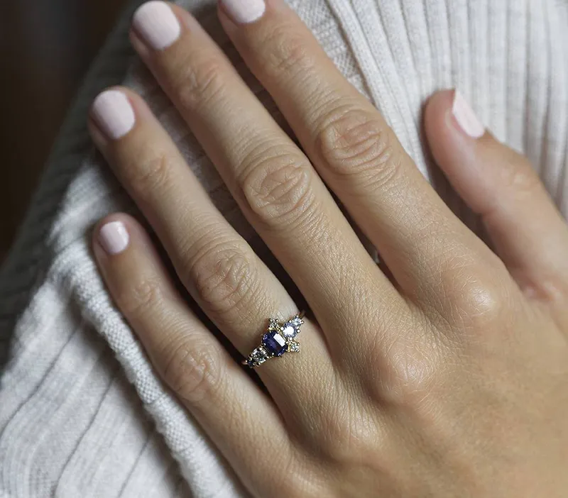 Jaylin Purple Sapphire Cluster Ring vy 5