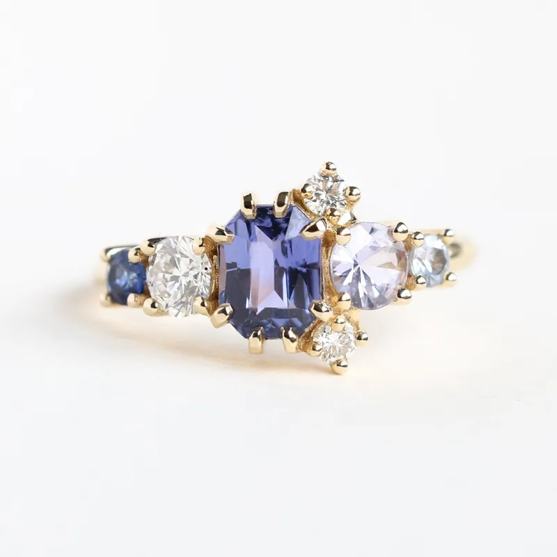 Jaylin Purple Sapphire Cluster Ring sapphire engagement ring